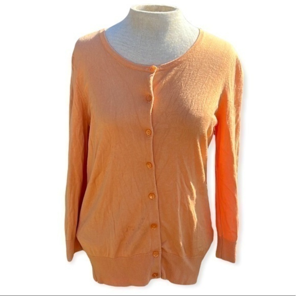 Halogen Cardigan button up orange large